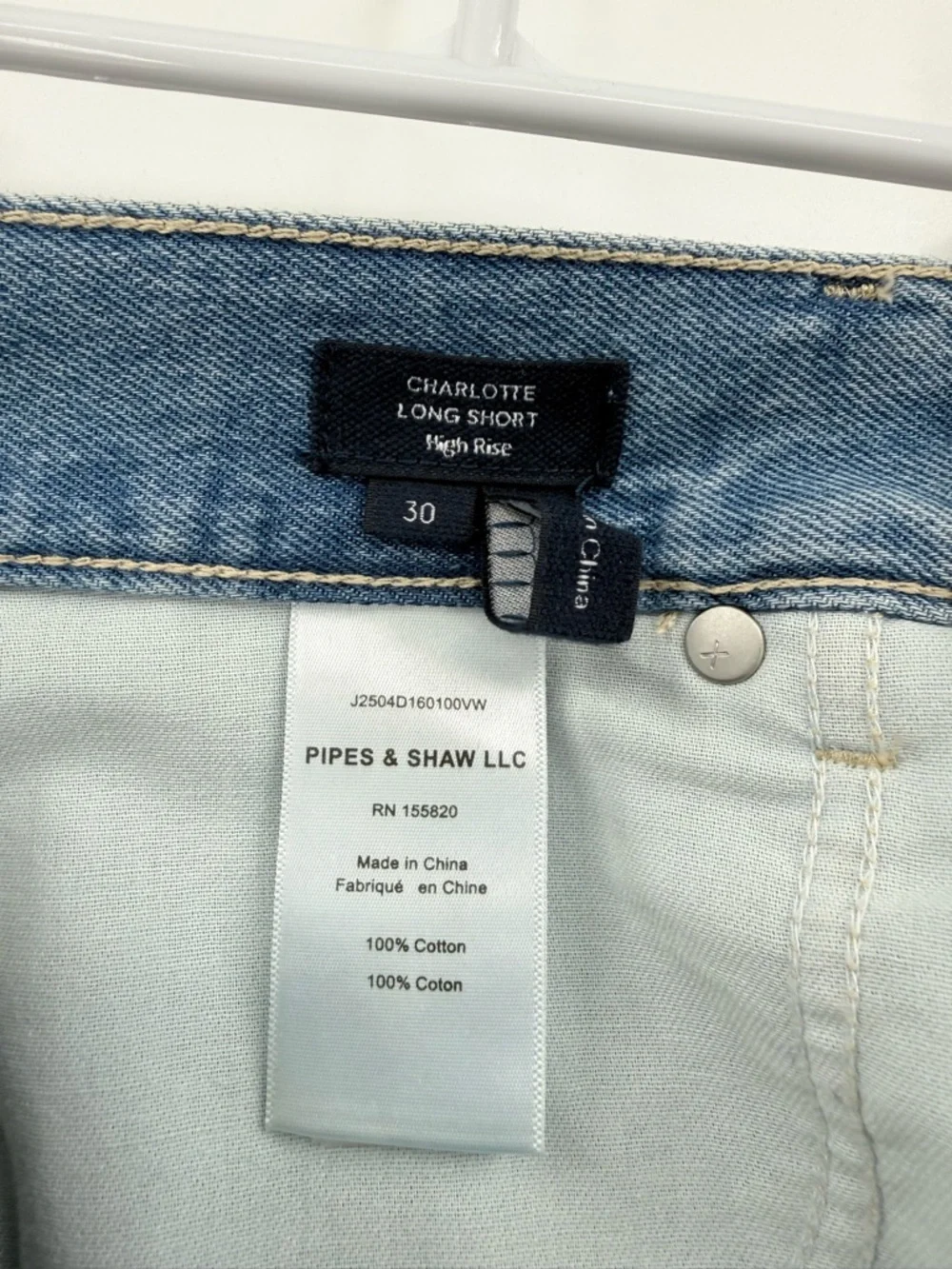 Veronica Beard Charlotte High Rise Denim Long Shorts in Silverwood Blue Size 30